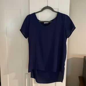 Blue silk blouse. Size medium